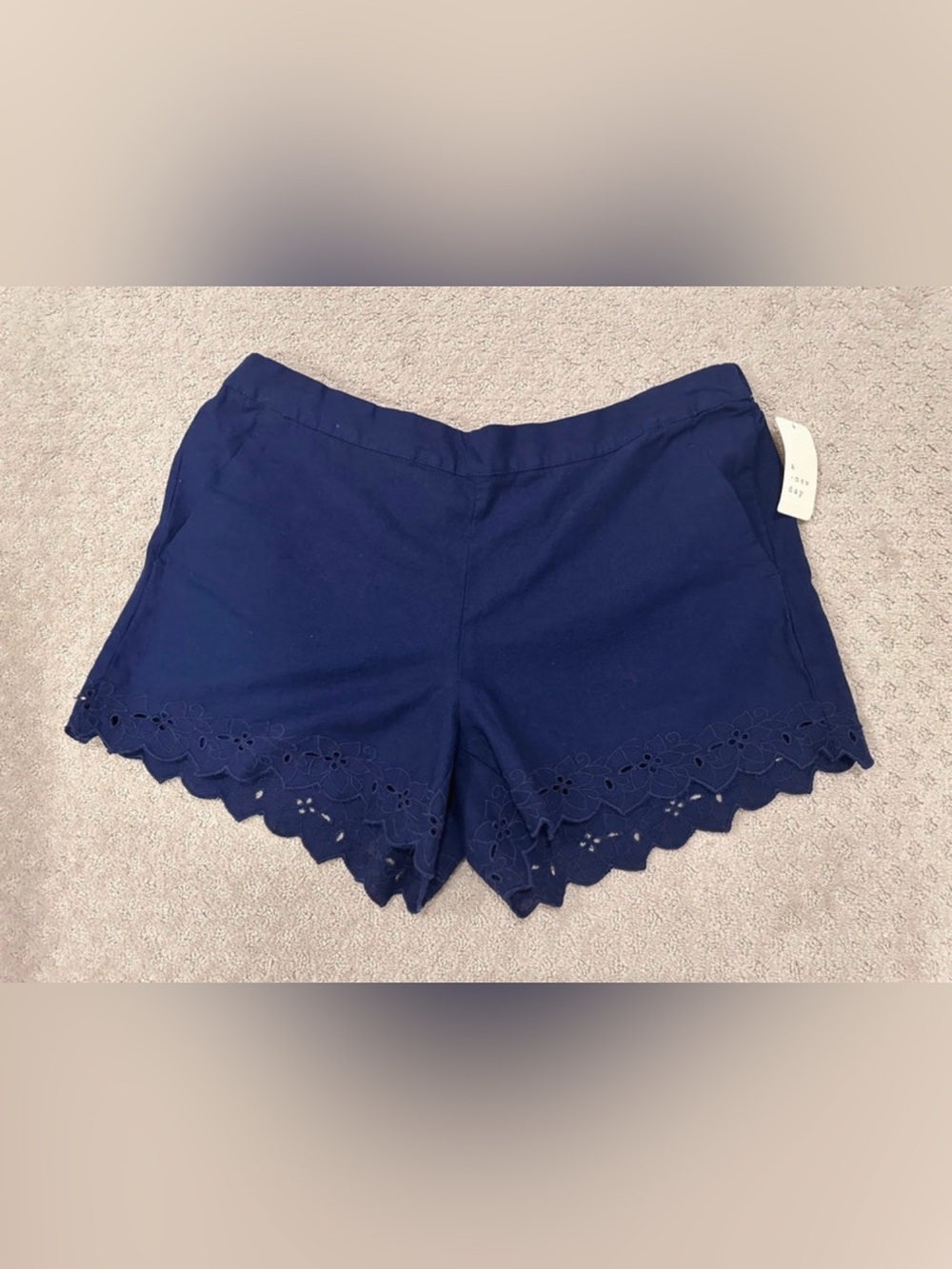 Women's Embroidered Linen Pull-On Shorts - Target * A New Day Navy Blue Size XL